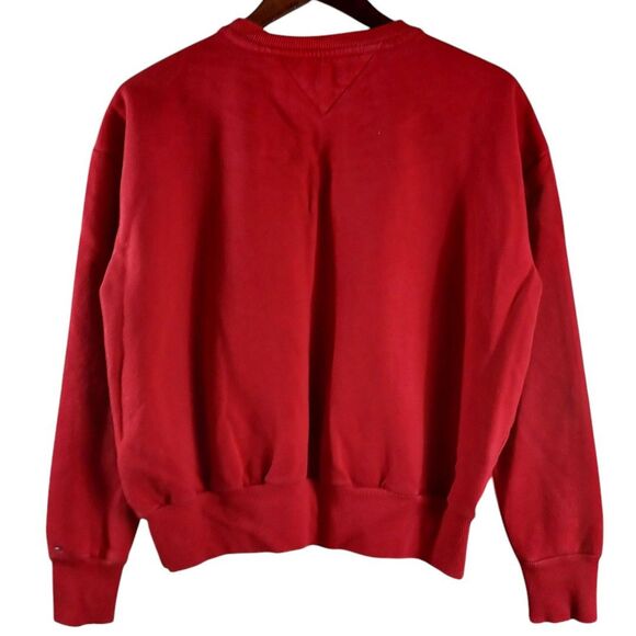 TOMMY HILFIGER Men's Red Long Sleeve Crew Graphic Sweatshirt Jumper Size Small - Picture 6 of 9